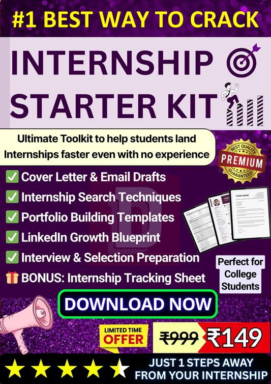 Internship Preparation Kit – Cover Letters, Portfolio, LinkedIn & Interview Prep 🎯
