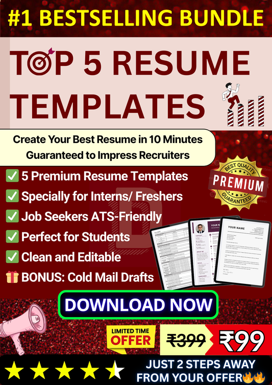 Resume Templates for Freshers & Interns - ATS-Friendly & Student-Ready 🔥🔥